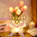 VIHOSE Tulip Flower Lamp Gifts for Women Mothers Touch Table Lamp 3 Color Infinitely Dimming Night Light Birthday Christmas Romantic Gift for Girlfriend Wife Bedroom Office Decor