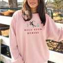 MAPICK Womens Oversized Christian Sweatshirts Fleece Crewneck Sweaters Embroidered GOD IS GOOD Casual Pullover Tops (M)