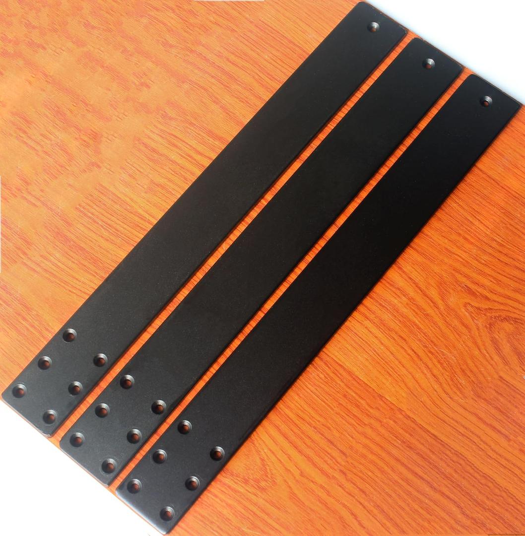 3 Pack L22 x W 2.5" 10mm Thick Hidden Countertop Support Brackets, Straight Steel Countertop Support Brackets Solid Floating Shelf Bracket for Countertops Frosted Black
