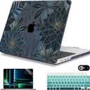 Mektron Case for M5 MacBook Pro 14 inch 2026 Model A3427 A3426 Fit 2025-2021 Model A3434 A3112 M4 A3112 A3401 A3185 M3 A2918 A2992 M2 A2779 M1 A2442 Pro/Max Cover, Dahlia Flower C035