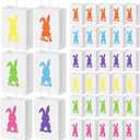 2 x Silkfly 48 Pieces Easter Bunny Gift Bags Bulk White Easter Party Favor Bags with Handle Treat Bunny Candy Goodies Favor for Party Supplies Decoration
