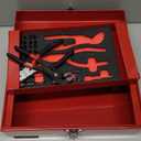 P.I.T. Small Tool Box 12 Inch,Portable Removable Tray Heavy Steel Box with 27PC Tool Kit,Red,Tool Storage, Lockable,Small Case for Household, Warehouse