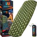 Ultralight Sleeping Pad - Inflatable Sleeping Mat for Camping, Hiking, Backpacking - 74x22 Inches Compact Air Mattress, Waterproof Gear for Travel Outdoors - Green (1-pack)
