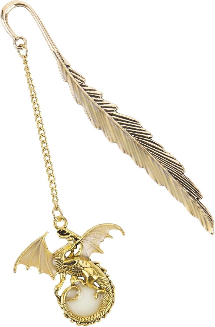 Fourth Wing Dragon Bookmarks - Fantasy Glow in The Dark Cool Feather Book Marks Reading Women Men Merch Metal Gold Page Markers Gifts for Novel Lovers Fans Boys Kid Bookish School Birthday