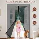 Yotache Door Net Screen with Magnet Fits Door Size 60 x 80, Screen Size 62" x 81" French Doors Net Heavy Duty Fiberglass Mesh Pets and Kids Friendly Black