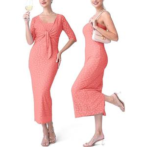 2 PCS Floral Strapless Dress Cardigan Set Long Bodycon Maxi Formal Dresses Boho Wedding Guest Cocktail Outfit, M