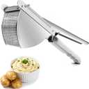 LHS Heavy Duty Potato Ricer and Masher, Stainless Steel Potato Masher, Business Fruit Masher and Food Press for Commercial and Home Use, 2 Sides Holes