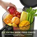 Cold Press Juicer, 5.5inch Wide Feed Chute Slow Juicer Machine, Masticating Juicer for Whole Vegetables & Fruits, Black