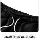 A WATERWANG Men's Cargo Sweat Shorts Casual Drawstring Elastic Waist Athletic Workout Gym Jogger Shorts with 5 Pockets (Black, XXL)