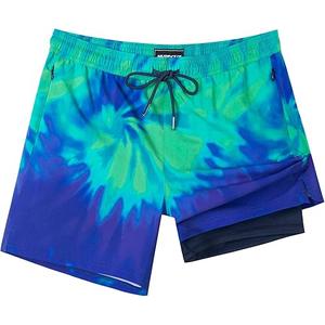 SURF CUZ Mens Swim Trunks with Compression Liner Swimming Trunks 5 Inch Bathing Suit Quick Dry Swim Shorts Size M
