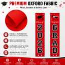 2 x 2026 Graduation Decorations Red Congrats Grad Banner Class of 2026 Decorations Congratulations Banner for Grad Party Decorations High School College Graduation Party Supplies Indoor Outdoor