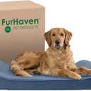 Furhaven Orthopedic Dog Bed for Large Dogs w/ Removable Washable Cover, For Dogs Up to 75 lbs - Microvelvet Luxe Lounger Contour Mattress - Stellar Blue, Jumbo/XL