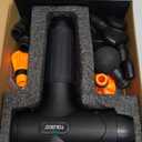 TOLOCO Massage Gun Deep Tissue, Percussion Massage Gun with 10 Replacement Heads, Super Quiet Portable Electric Massager for Athletes, Relax, Black