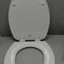 CHURCH Toilet Seat, Easy Clean Hinges Release for Deep Cleans, Durable Enameled Wood Seat, Elongated, White