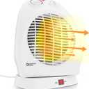 Comfort Zone Oscillating Space Heater with Adjustable Thermostat, Desktop, Fan-Forced, Portable, Overheat Sensor, Tip-Over Switch, Stay-Cool Housing, Ideal for Home, Bedroom, Office, 1,500W, CZ50 (White)