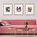 Kate and Laurel Adlynn Wall Picture Frame Set, 16" x 20" matted to 8" x 10", Gold, Set of 6