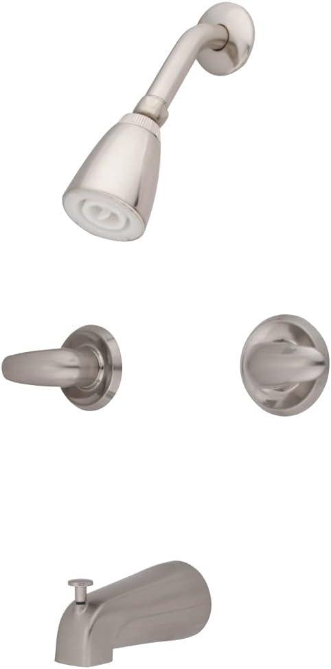 Kingston Brass KB248LL Legacy Tub and Shower Faucet, Brushed Nickel (5 inch Spout Reach)