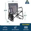 GCI Outdoor Freestyle Rocker Portable Folding Rocking Chair, Outdoor Camping Chair with Side Table, One Size