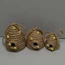 Jutom 3 Pcs Bee Hive Decor Honey Bee Tiered Tray Decor Summer Spring Honeybee Decorations Mini Jute Farmhouse Beehive for Kitchen Table Shelf Home Coffee Bar Themed Party(Vintage Color)