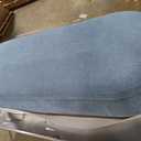 Christopher Knight Home Daggy Upholstered Ottoman with Storage for Living Room, Fabric Modern Storage Ottoman Foot Rest, Bedroom Oval End of Bed Bench with Wooden Frame, Blue+Brown