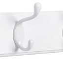 SONGMICS Wall-Mounted Coat Rack, Hook Rack, 4 Dual Metal Hooks, for Coats, Bags, Keys, in the Entryway, Bedroom, Living Room, White ULHR23WT