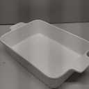 MALACASA 4.4 QT Baking Dish, 9x13 Large Casserole Dish for Oven, Ceramic Baking Pan, Rectangular Lasagna Pan Deep with Handles for Baking, Durable Microwave Oven Safe, Wedding Gift,White, Series BAKEBAKE