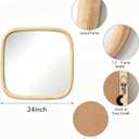 Square Bathroom Mirror,24 inch Nature Wood Wall Mirror,Rustic Vanity Mirror