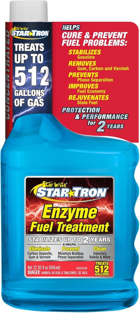 STAR BRITE Star Tron Enzyme Fuel Treatment - Concentrated Formula 32 Fl. Oz.  Treats up to 512 Gallons - Fuel Stabilizer & Treatment, Gasoline Stabilizer, Star Tron Marine Enzyme Fuel Treatment