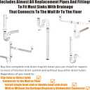 Kitchen Sink Drain Kit,1-1/2,for Most Kitchen Sink Drain Repair Kit and Bathroom Sink Drain Kit, Kitchen Sink P Trap Drain Kit 1 1/2 for Sink Plumbing Kit, Completed Sink Pipe Replacement Kit