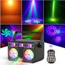 LED Stage Light, 5 in 1 DJ Party Lights with Remote Control, UV Strobe Par Light for Christmas,Party, Wedding, Club (Black, 1 PCS)