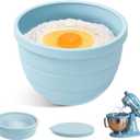 5 Qt Foldable Tilt-Head Silicone Liners for kitchenaid Stand Mixer, Silicone Bowl Liners with Lids, Kitchen Aid Accessories and Attachments for Baking and Cooking (1pcs Blue)