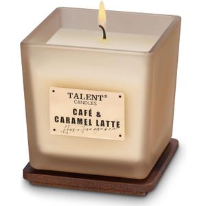Deluxe Noble Scented Candles, Soy Candles for Home Scented, 7.05oz, Aromatherapy Candles with Lid, Cafe & Caramel Latte