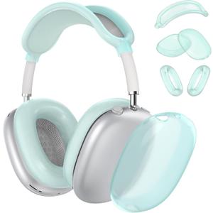Silicone Case Cover for AirPods Max Headphones, Ear Pad Case Cover/Ear Cups Cover/Headband Cover for AirPods Max (USB-C/Lightning)(2024/2020), Soft Skin Accessories for Apple AirPod Max, Foggy Blue