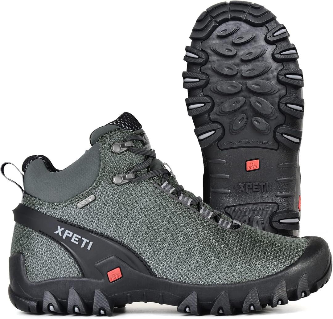 XPETI Men's TERRA Mid Hiking Boot (8.5, Grey)
