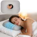 Cooling Ear Piercing Pillow for Side Sleepers, Earring Pillow with Hole for Sleeping, Washable Donut Pillows for Piercing, Cnh, Headphone, Ear Pain and Pressure Relief, Gray