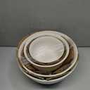 Hasense Porcelain Mixing Bowls, 2.8/2.1/1.0/0.5 Qt, Handmade Large Salad Serving Bowls for Kitchen, Deep Nesting Dishes for Cooking and Baking, Microwave Dishwasher Safe, Clay-Infused White