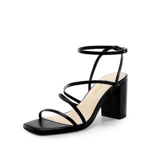 DREAM PAIRS Women's Heels Chunky Block Strappy Square Open Toe Ankle Buckle Heeled Sandals Wedding Party Dress Shoes Indie, Size: 8.5