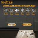 MAXTID Large Door Draft Stopper for Bottom of Door 36 Inch Under Door Draft Blocker Under Door Gap Filler Weather Stripping Adjustable Double Door Sweep Door Draft Guard Window Seal Black