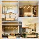 Gold Linear Chandeliers for Dining Room 17 Lights Modern Sputnik Chandelier, 17-Light & 75''