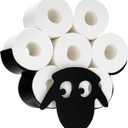 G Ganen Animal Decorative Toilet Paper Holders - Tissue Paper Storage Stand | Wall Mount Iron Tissue Basket, Sheep Art Decoration | Bathroom House Office Décor Tissue Paper Rolls Storage Shelf (Sheep)