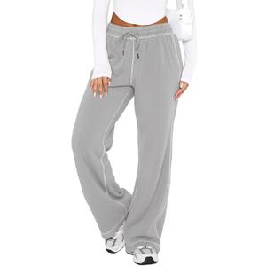 DISCIPBUSH Track Pants Women Sweatpants Soft Jogging Straight Pajama Sweats Wide Leg Sweatpants Women Lounge Pants Joggers (X-Large, Light Gray)