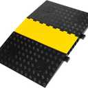 5 Channel Rubber Cable Protector Ramp, ADA Compiant Low Base Ramp, Heavy Duty Speed Bump Hump, Wire Cord Cover Ramp for Wheelchiar, Walker, Gait Trainer, Rollator, Scooter, Low Vehicles
