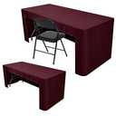 Nasitos 2 Pack Burgundy Tablecloth Rectangle Fitted for 4 Foot-Open Back Valentines Tablecloth Fabric Washable and Wrinkle Resistant Table Cover for Trade Show, Parties, Banquet, Buffet, Baby Shower