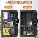 Fireproof Wall Safes Between the Studs 16" Centers, 22.05" Tall Security Cabinet Wall Safe with Digital Keypad and Removable Shelves, in Wall Hidden Fire Safe for Money, Pistols, Documents, Passport