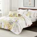 Regency Heights Queen Comforter Set Yellow Bed Set, 9 Pieces Cute Floral Bedding Set Ultra Soft Botanical Flowers Comforter, Sheets, Pillowcases & Shams