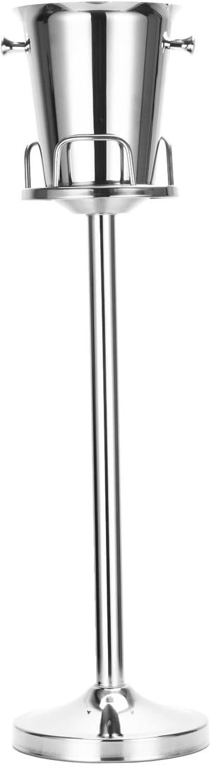 Champagne Bucket with Stand,Ice Bucket with Stand Stainless Steel Bucket Chiller On Stand 12Lb Hammered Tall Ice Bucket Stand for Party Bar Ktv Bbq Home,3ft (silver, 1 pack)