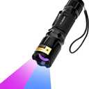 UV Blacklight Flashlight - 365nm and 395nm Black Light for UV Glue Curing, Urine Stain Detection, Anti-counterfeiting, and More - Compact Handheld Ultraviolet Torch Wood's Lamp