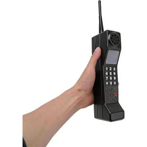Retro 80s 90s Vintage Brick Cell Phone Ornament, Old School Brick Cell Phone Prop for 80s 90s Party Photography Movie Scene Home Desktop Decoration (Black)
