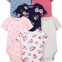 Simple Joys by Carter's Baby Girls' Sleeveless Bodysuit, Pack of 5, Multicolor/Dots/Hearts, 6-9Months