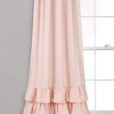 Lush Decor Allison Ruffle Curtains Window Panel Set for Living, Dining Room, Bedroom, 84 in L, Pink/Blush (40"W x 84"L (Pack of 1))